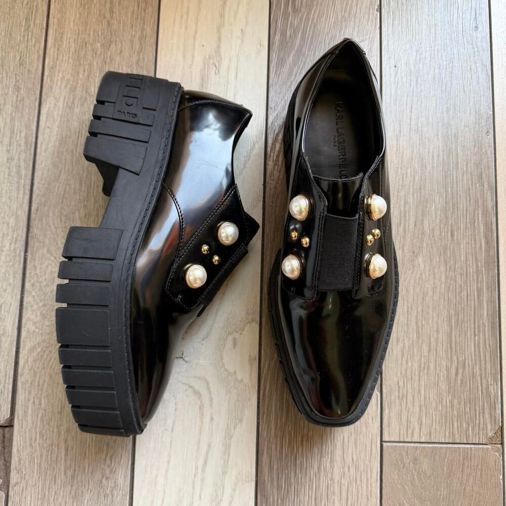 Karl lagerfeld paris patent loafers